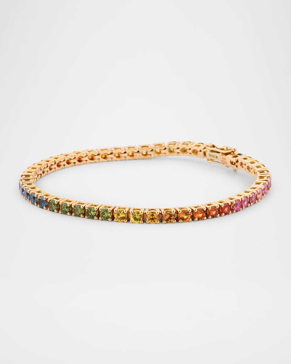 18K Rose Gold Multi Sapphire Tennis Bracelet